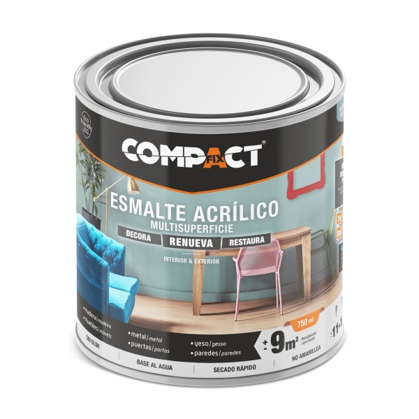 Esmalte acrilico satin 750ml.blanco